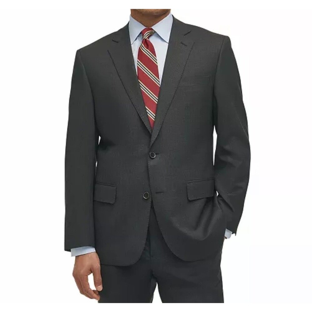 BROOKS BROTHERS Mens Blazer Sport Coat Suit Jacket Wool Blend Gray 40S 1-vent